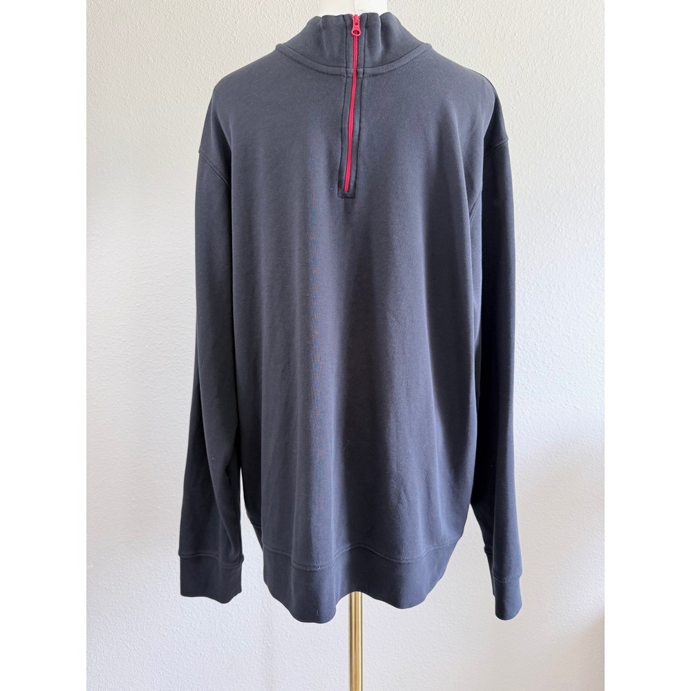 Vineyard Vines Mens Navy Blue‎ Pima Cotton Quarter Zip Pullover Sweatshirt L